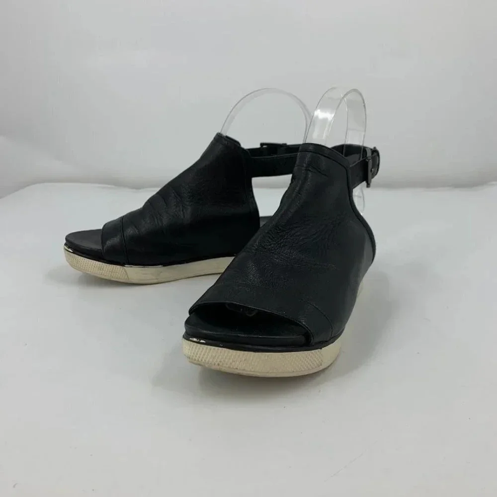 Eileen Fisher Women's Cover 2 Leather Open Toe Platform‎ Sandals Size 6.5